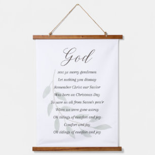 Christmas Hymn Wood Topped Wall Tapestry