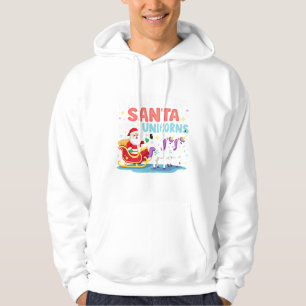 Christmas I Believe In Santa And Unicorns Funny Xm Hoodie