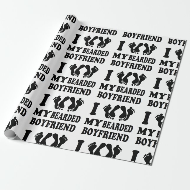 Christmas I love my bearded boyfriend Wrapping Paper (Unrolled)