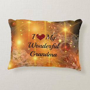 Christmas - I Love My Wonderful Grandma Accent Pillow