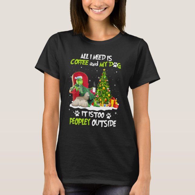 Christmas I Need Is Coffee And My Bull Terrier Dog T-Shirt (Front)