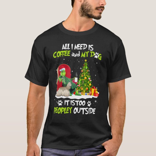 Christmas I Need Is Coffee And My Bull Terrier Dog T-Shirt (Front)