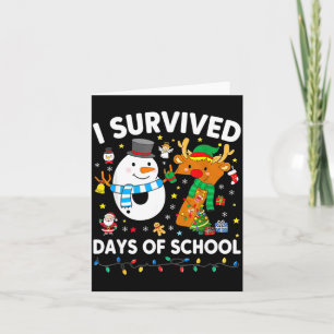 Christmas I Survived 67 Days Of School Funny Meme  Card