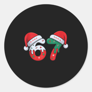 Christmas Ice Cream Drip Meme Slang Square Root 44 Classic Round Sticker