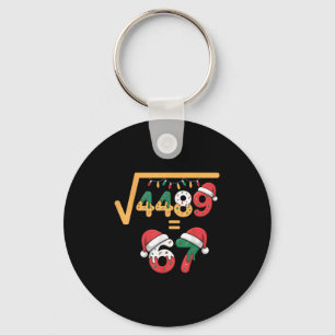 Christmas Ice Cream Drip Meme Slang Square Root 44 Keychain