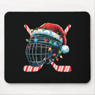 Christmas Ice Hockey Helmet Santa Xmas Men Boys Ki Mouse Pad