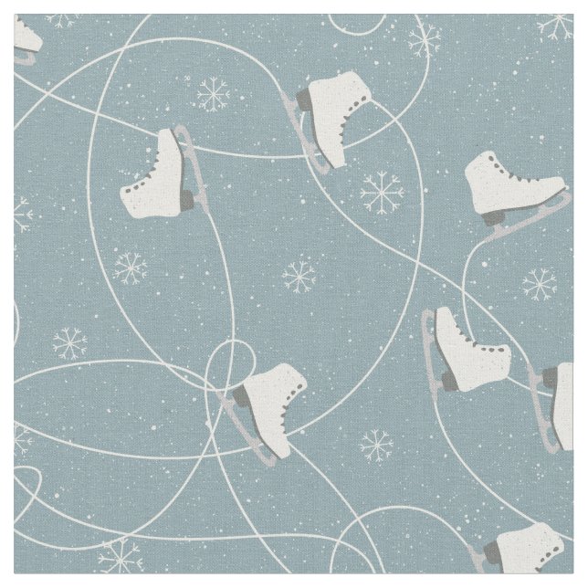 Christmas ice skates pattern - Christmas gifts Fabric (Close Up)