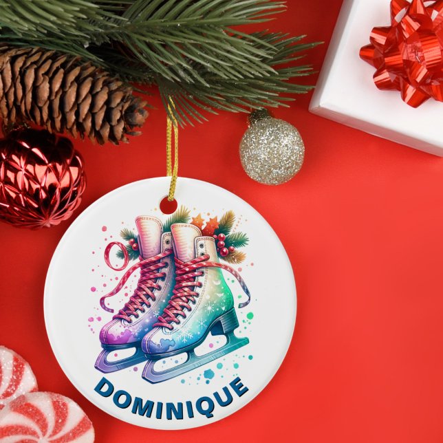 Christmas Ice Skates Pewter Snowflake Ornament (Creator Uploaded)