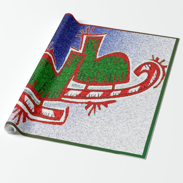 Christmas Ice Skates - Wrapping Paper (Unrolled)