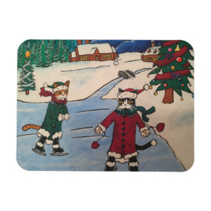 Christmas Ice Skating Magnet