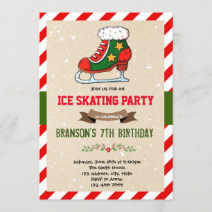 Christmas ice skating party Invitation