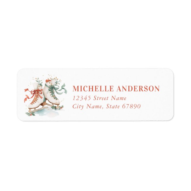 Christmas Ice Skating Return Address Labels (Front)