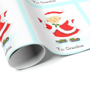 Christmas Ice Skating Wrapping Paper
