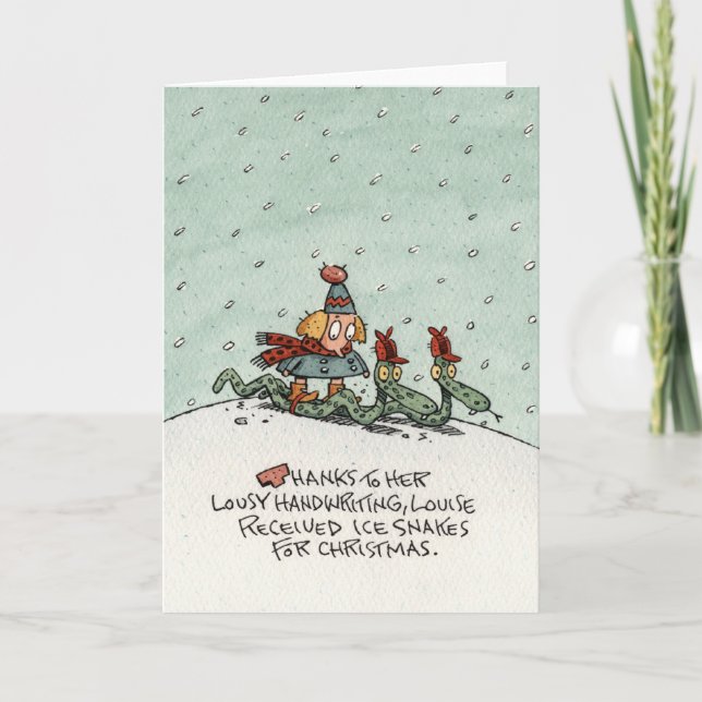 Christmas Ice Snakes Holiday Card (Front)