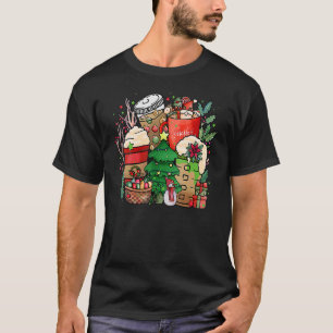 Christmas Iced Coffee Hot Cocoa Coffee Caffeinate T-Shirt