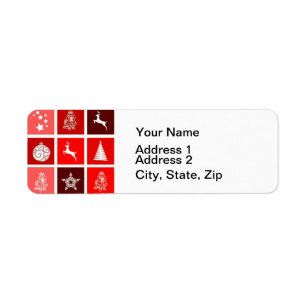 Christmas Icon Red Squares Holiday Art Classic