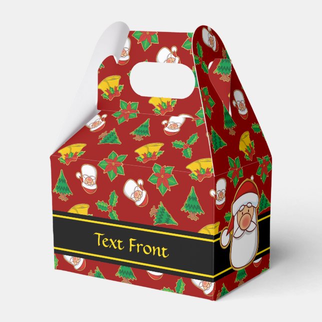 Christmas Icons Pattern Favor Box (Front Side)