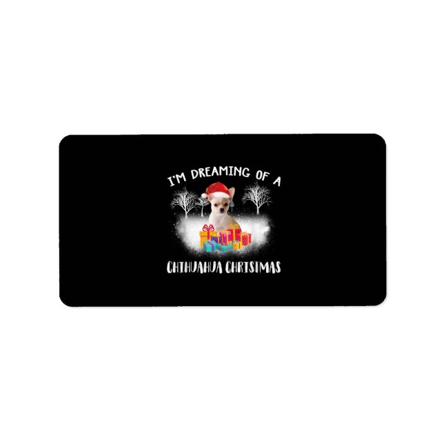 christmas  idea  chihuahua dog lover family label (Front)