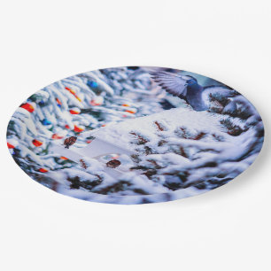 Christmas Idyll appealing Paper Plate