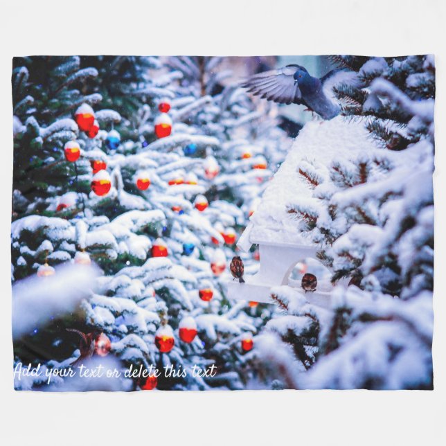 Christmas Idyll customizable Fleece Blanket (Front (Horizontal))