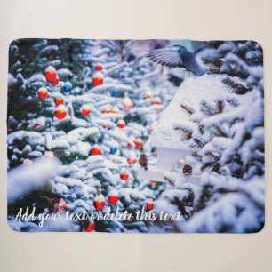 Christmas Idyll customizable Sherpa Blanket