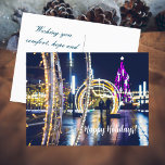 Christmas illumination holiday postcard<br><div class="desc">Wishing you happy Holidays! 
Postcard with traditional design featuring a photo of holiday lights for your coworkers,  clients or friends.
Please,  personalize it,  adding your text on the backside.</div>