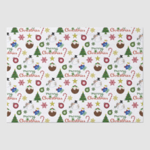 Christmas Illustration Mix Pattern Tissue Paper