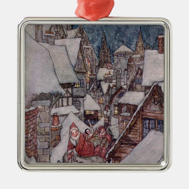 Christmas illustrations metal ornament (Front)