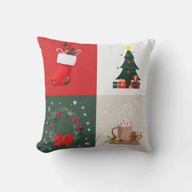 Christmas image pattern pillow (Front)