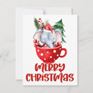 Christmas in a mug clipart greeting card