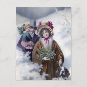 Christmas in Andover, Vintage Holiday Design Postcard