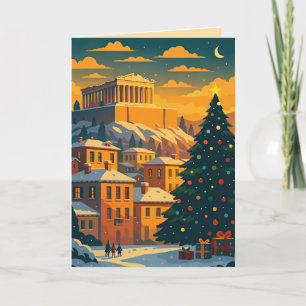 Christmas in Athens Greece Holiday Card – Festive