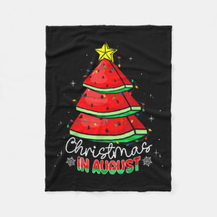 Christmas In August Funny Watermelon Xmas Tree  Fleece Blanket