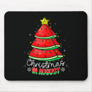 Christmas In August Funny Watermelon Xmas Tree Mouse Pad