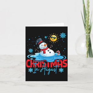 Christmas in August Melting Snowman Summer Card