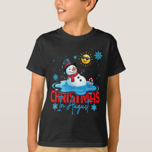 Christmas in August Melting Snowman Summer T-Shirt