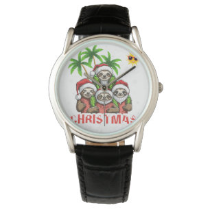 Christmas in August Rainbow Flamingo Swim Drink an Watch