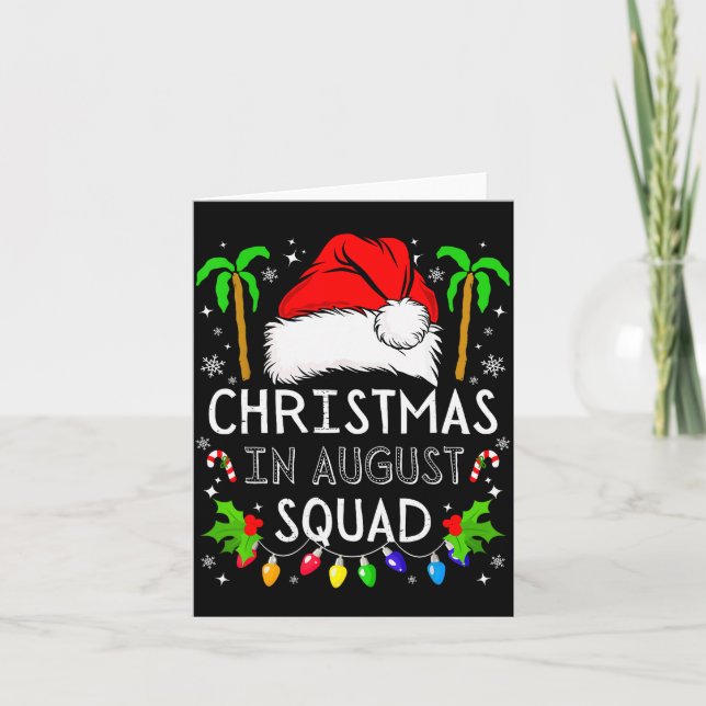 Christmas In August Squad Funny Summer Xmas Men Wo Card (Front)