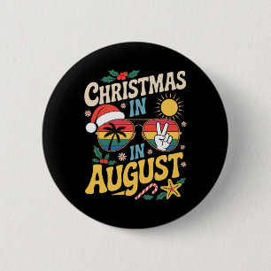 Christmas In August Summer Lover Men Women Kids Ch 2 Inch Round Button