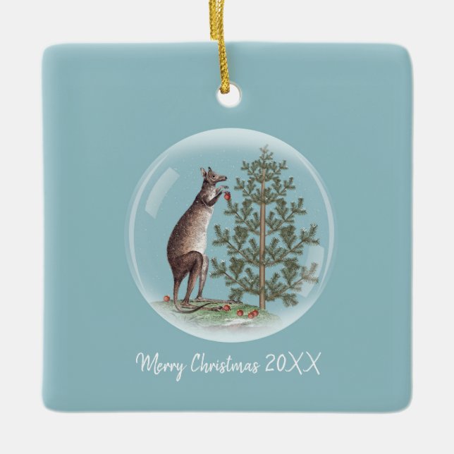 Christmas in Australia Ceramic Ornament (Front)