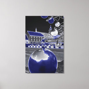 Christmas in blue canvas print