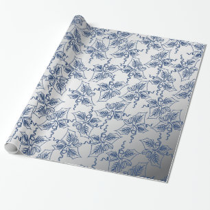 Christmas in blue & silver wrapping paper