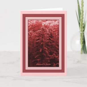 Christmas in Canada Burgundy Holiday Card