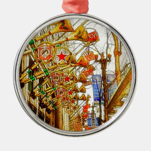 Christmas in Chicago Metal Ornament