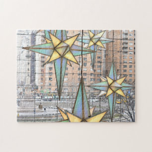 Christmas in Columbus Circle Holiday Stars NYC Jigsaw Puzzle