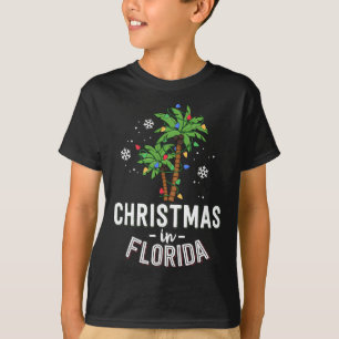 Christmas In Florida Deck The Palm Trees Family Va T-Shirt