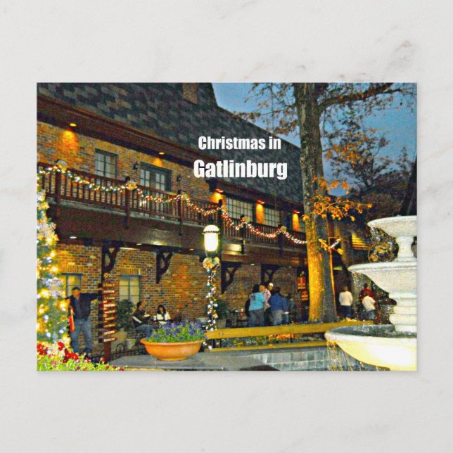 Christmas in Gatlinburg, Tennessee Holiday Postcard (Front)