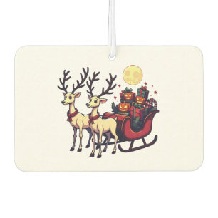 Christmas in Halloween Reindeer Pumpkin Presents Air Freshener