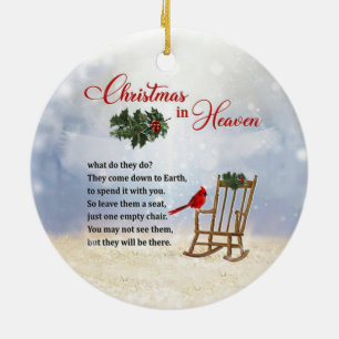 Christmas in Heaven Empty Chair Ceramic Ornament