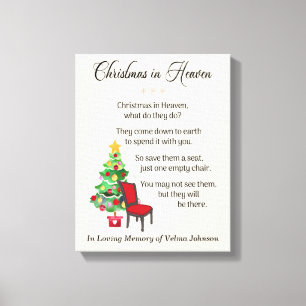 Christmas In Heaven, Empty Chair, Grief & Mourning Canvas Print